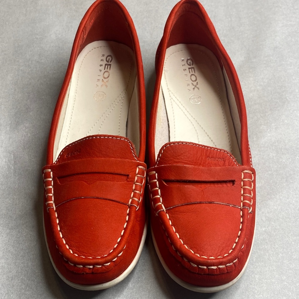 Geox Women's Vibrant Red Loafers